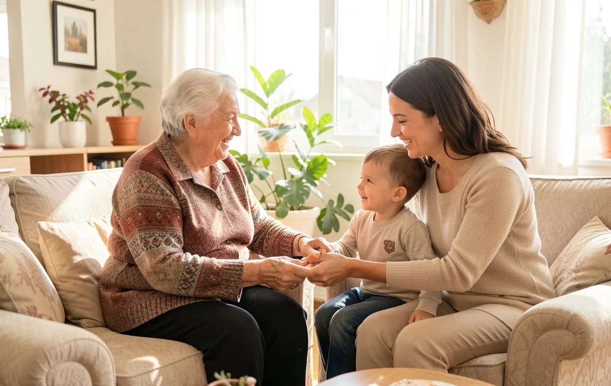 Aile ziyareti sırasında ortak yaşam alanı